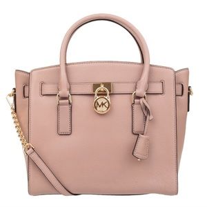 MK Hamilton Large Leather Satchel, Fawn, NWD